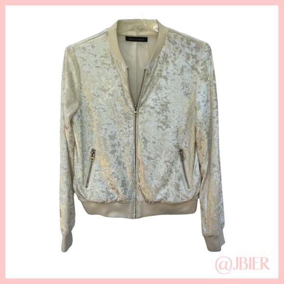 Ecru Studios Velvet Bomber Jacket - Picture 2 of 5